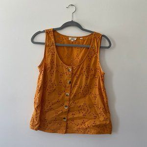 Fat Face Eyelet Tank (Orange - Sz. 4)